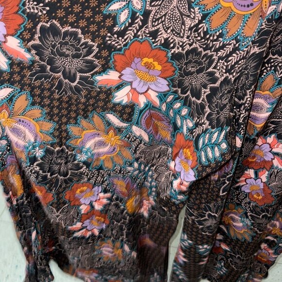 JAASE Maxi Wrap Dress Size Medium Purple Haze Multicolor Bohemian Floral Rayon - Picture 7 of 15